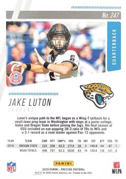 2020 Panini Prestige - Xtra Points Blue #247 Jake Luton Back