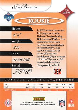 2020 Donruss Elite - 2000 Elite Rookies #2KR-JB Joe Burrow Back