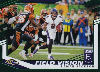 2020 Donruss Elite - Field Vision Green #2 Lamar Jackson Front