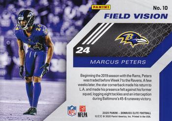 2020 Donruss Elite - Field Vision Green #10 Marcus Peters Back