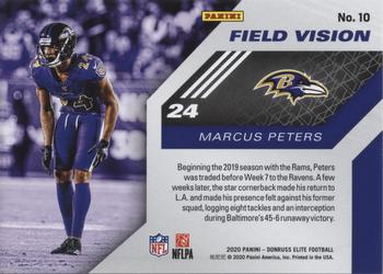 2020 Donruss Elite - Field Vision Pink #10 Marcus Peters Back