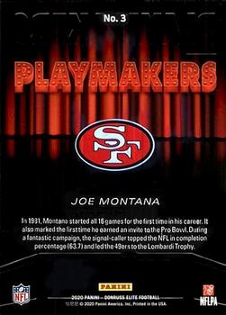 2020 Donruss Elite - Playmakers #3 Joe Montana Back