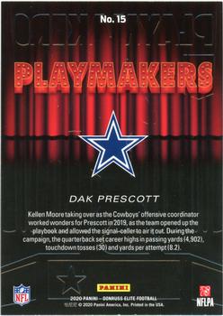 2020 Donruss Elite - Playmakers #15 Dak Prescott Back