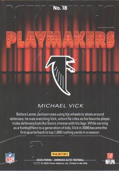 2020 Donruss Elite - Playmakers #18 Michael Vick Back