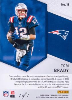 2020 Donruss Elite - Spellbound Black #11 Tom Brady Back