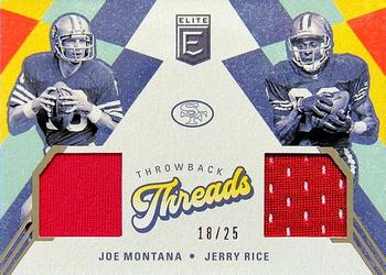 2020 Donruss Elite - Throwback Threads Doubles #TTD-JJ Jerry Rice / Joe Montana Front