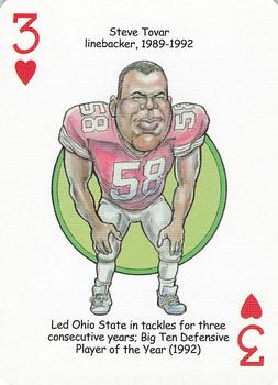 2005 Hero Decks Ohio State Buckeyes Football Heroes Playing Cards #3♥ Steve Tovar Front