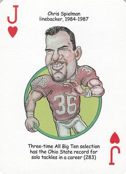 2005 Hero Decks Ohio State Buckeyes Football Heroes Playing Cards #J♥ Chris Spielman Front
