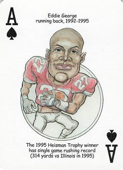 2005 Hero Decks Ohio State Buckeyes Football Heroes Playing Cards #A♠ Eddie George Front