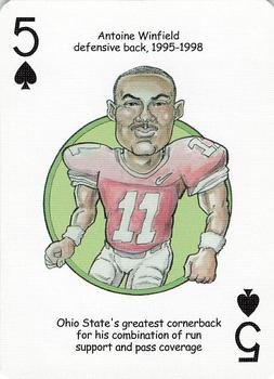 2005 Hero Decks Ohio State Buckeyes Football Heroes Playing Cards #5♠ Antoine Winfield Front