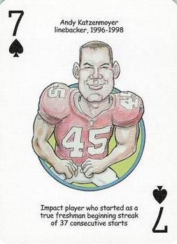 2005 Hero Decks Ohio State Buckeyes Football Heroes Playing Cards #7♠ Andy Katzenmoyer Front