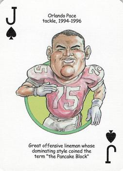 2005 Hero Decks Ohio State Buckeyes Football Heroes Playing Cards #J♠ Orlando Pace Front