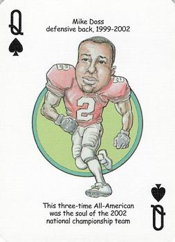 2005 Hero Decks Ohio State Buckeyes Football Heroes Playing Cards #Q♠ Mike Doss Front