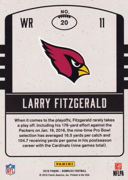 2016 Donruss - Legends of the Fall Red Foil #20 Larry Fitzgerald Back