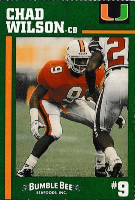 1994 Bumble Bee Miami Hurricanes #NNO Chad Wilson Front