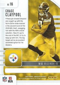 2020 Panini Absolute #116 Chase Claypool Back