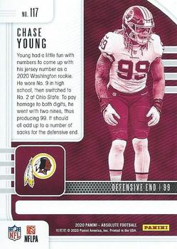 2020 Panini Absolute #117 Chase Young Back
