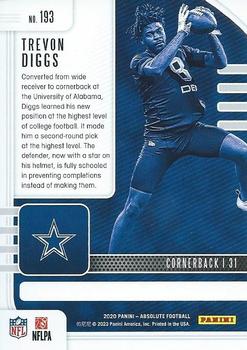 2020 Panini Absolute #193 Trevon Diggs Back