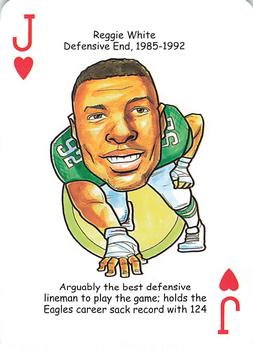 2015 Hero Decks Philadelphia Eagles Football Heroes Playing Cards #J♥ Reggie White Front