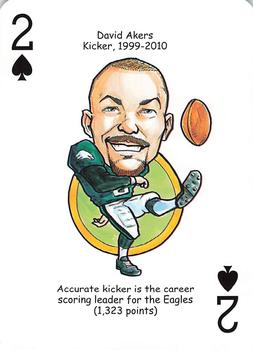 2015 Hero Decks Philadelphia Eagles Football Heroes Playing Cards #2♠ David Akers Front