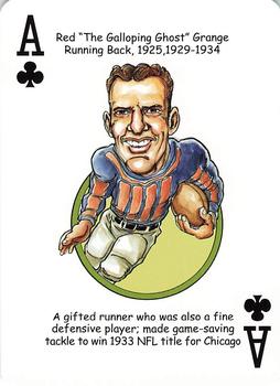 2008 Hero Decks Chicago Bears Football Heroes Playing Cards #A♣ Red Grange Front