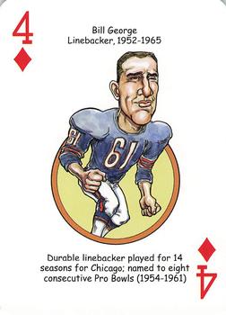 2008 Hero Decks Chicago Bears Football Heroes Playing Cards #4♦ Bill George Front