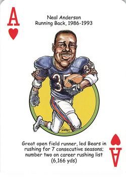 2008 Hero Decks Chicago Bears Football Heroes Playing Cards #A♥ Neal Anderson Front