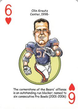 2008 Hero Decks Chicago Bears Football Heroes Playing Cards #6♥ Olin Kreutz Front