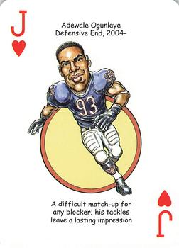 2008 Hero Decks Chicago Bears Football Heroes Playing Cards #J♥ Adewale Ogunleye Front