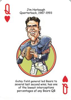 2008 Hero Decks Chicago Bears Football Heroes Playing Cards #Q♥ Jim Harbaugh Front