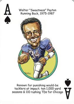 2008 Hero Decks Chicago Bears Football Heroes Playing Cards #A♠ Walter Payton Front