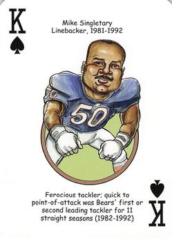 2008 Hero Decks Chicago Bears Football Heroes Playing Cards #K♠ Mike Singletary Front