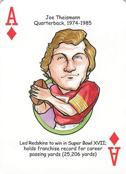 2006 Hero Decks Washington Redskins Football Heroes Playing Cards #A♦ Joe Theismann Front