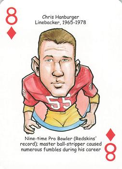 2006 Hero Decks Washington Redskins Football Heroes Playing Cards #8♦ Chris Hanburger Front