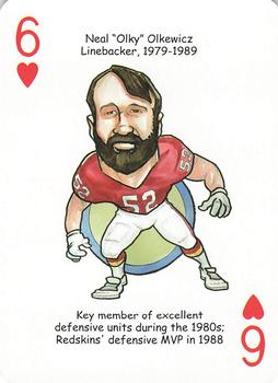 2006 Hero Decks Washington Redskins Football Heroes Playing Cards #6♥ Neal Olkewicz Front