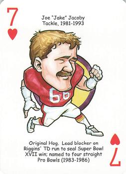2006 Hero Decks Washington Redskins Football Heroes Playing Cards #7♥ Joe Jacoby Front