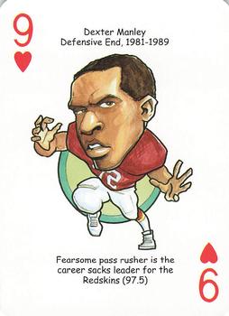 2006 Hero Decks Washington Redskins Football Heroes Playing Cards #9♥ Dexter Manley Front