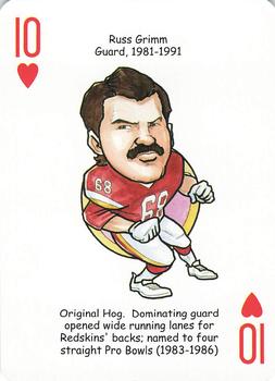 2006 Hero Decks Washington Redskins Football Heroes Playing Cards #10♥ Russ Grimm Front