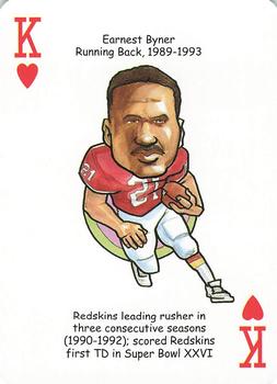 2006 Hero Decks Washington Redskins Football Heroes Playing Cards #K♥ Earnest Byner Front