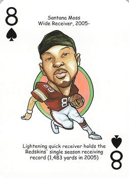 2006 Hero Decks Washington Redskins Football Heroes Playing Cards #8♠ Santana Moss Front