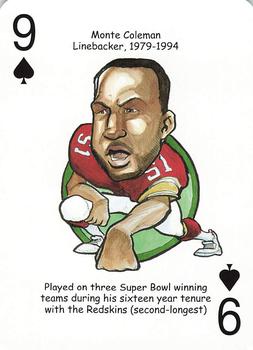 2006 Hero Decks Washington Redskins Football Heroes Playing Cards #9♠ Monte Coleman Front