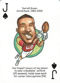 2006 Hero Decks Washington Redskins Football Heroes Playing Cards #J♠ Darrell Green Front