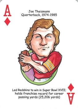 2018 Hero Decks Washington Redskins Football Heroes Playing Cards #A♦ Joe Theismann Front