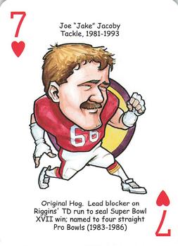 2018 Hero Decks Washington Redskins Football Heroes Playing Cards #7♥ Joe Jacoby Front