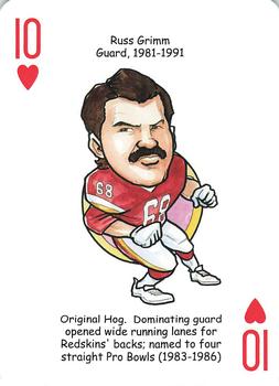 2018 Hero Decks Washington Redskins Football Heroes Playing Cards #10♥ Russ Grimm Front