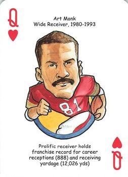 2018 Hero Decks Washington Redskins Football Heroes Playing Cards #Q♥ Art Monk Front