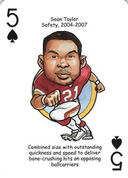2018 Hero Decks Washington Redskins Football Heroes Playing Cards #5♠ Sean Taylor Front