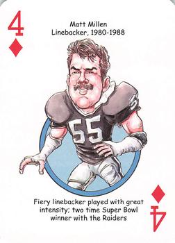 2016 Hero Decks Oakland Raiders Football Heroes Playing Cards #4♦ Matt Millen Front