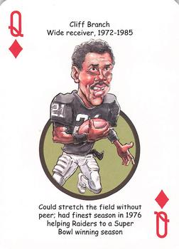 2016 Hero Decks Oakland Raiders Football Heroes Playing Cards #Q♦ Cliff Branch Front