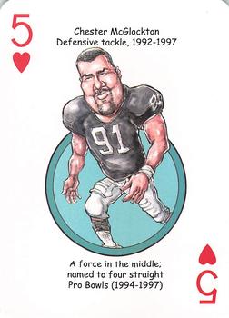 2016 Hero Decks Oakland Raiders Football Heroes Playing Cards #5♥ Chester McGlockton Front